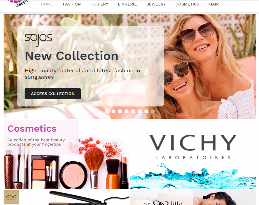 Fashion, Cosmetics and Beauty Online Shop made with Prestashop